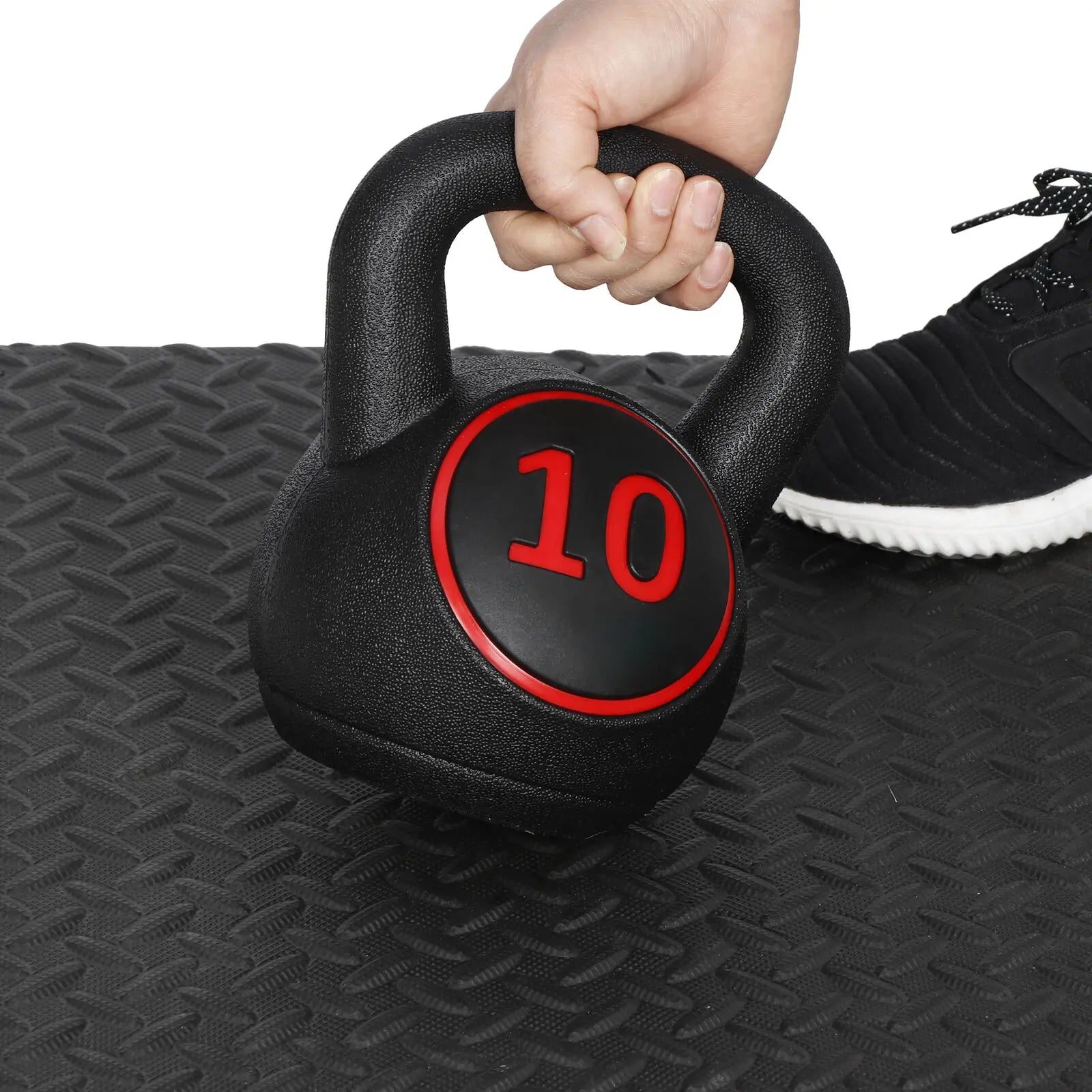 3-Piece Kettlebell Set Fitness Strength Training Exercise with Base Home Gym